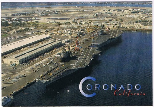 Postcard Coronado CA Aircraft Carriers North Island Naval Station 4 1/2"x 6 1/2"