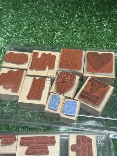 Stamping Up! Holz montiert Gummistempel Lot Schüttgut im Ruhestand Handwerk Vintage - Bild 11 von 19