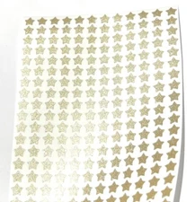 Gold Glitter Star Sticker Sheet! - 1/4" to 3 inch - Cute & Sparkly!