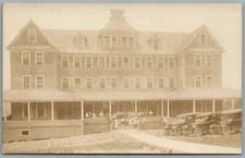 THE PARK HOUSE HOTEL w/ CARS automobiles ANTIQUE REAL PHOTO POSTCARD RPPC