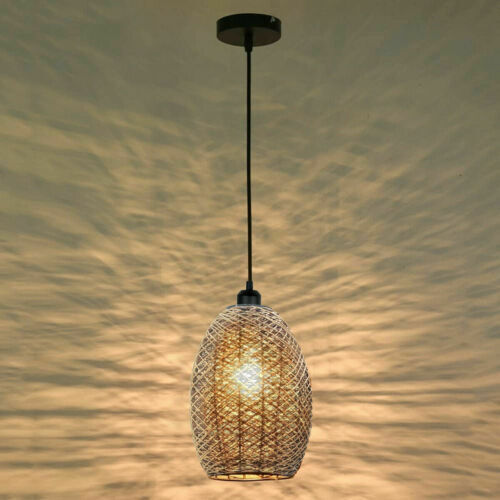 Suspension en rotin naturel luminaire rétro pour atténuer la lumière vive