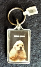 Cocker Spaniel Dog Plastic Charm Key Chain Ring Keychain 1-3/8" x 2-1/8"