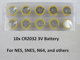 25 Replacement Battery - Super Nintendo NES SNES CR2032 Tabbed Tab Batteries