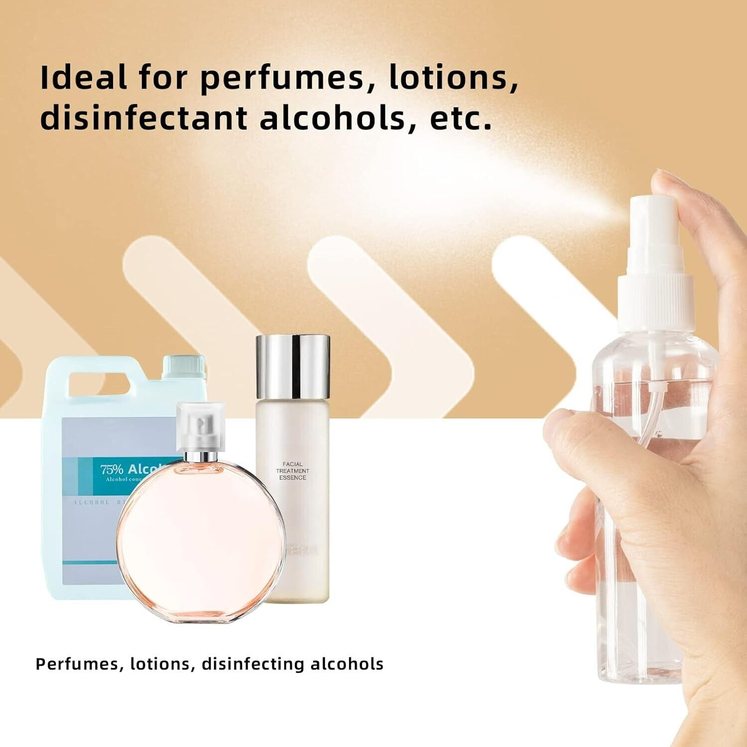 8X 100ml Travel Spray Bottle Plastic Transparent Perfume Empty Atomizer Cosmetic