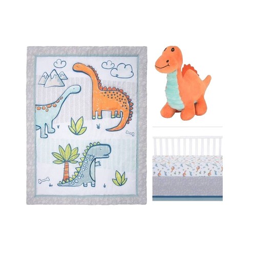 Loussiesd - Set di lenzuola per bambini con dinosauro con disegno di dinosauro, set di biancheria da letto per bambini e adulti, ultra morbido e morbido, per letto matrimoniale, colore: bianco