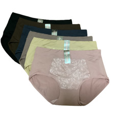 Panties Women Knicker Size XXL Vintage Style Granny Silk Nylon X6 Pcs.