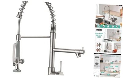  Commercial Pull Down Kitchen Sink Faucet with Brushed Nickel A Kitchen Faucet