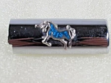 Vintage Silver Tone UNICORN Chip Turquoise LIGHTER Cover Sleeve Case 