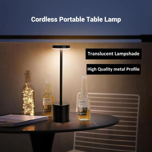 Rechargeable Metal Table Desk Lamp Touch Control Dimmable Night Light Cordless - Picture 22 of 23