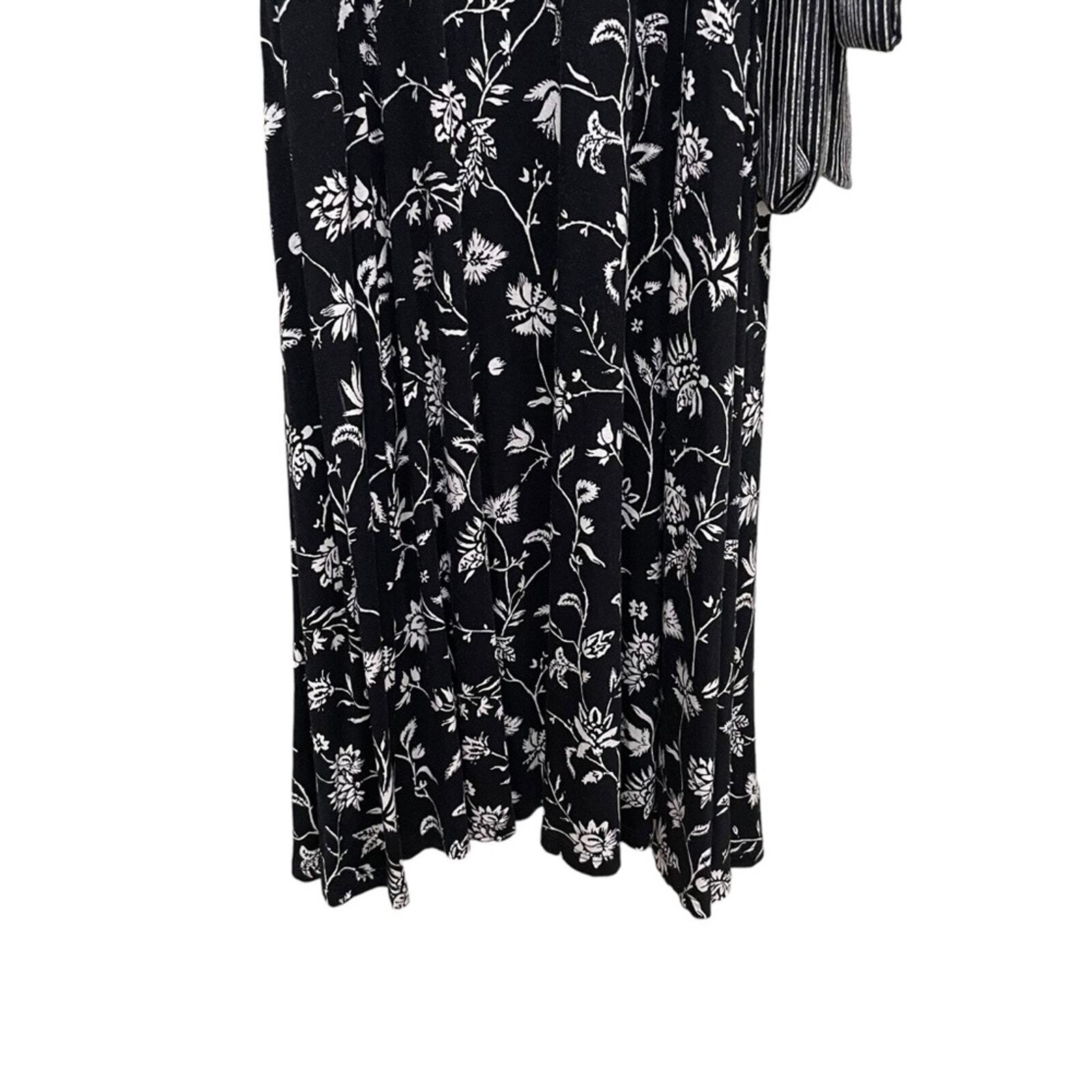 Loft Rainforest Cutout Button Back Midi Dress Bla… - image 5