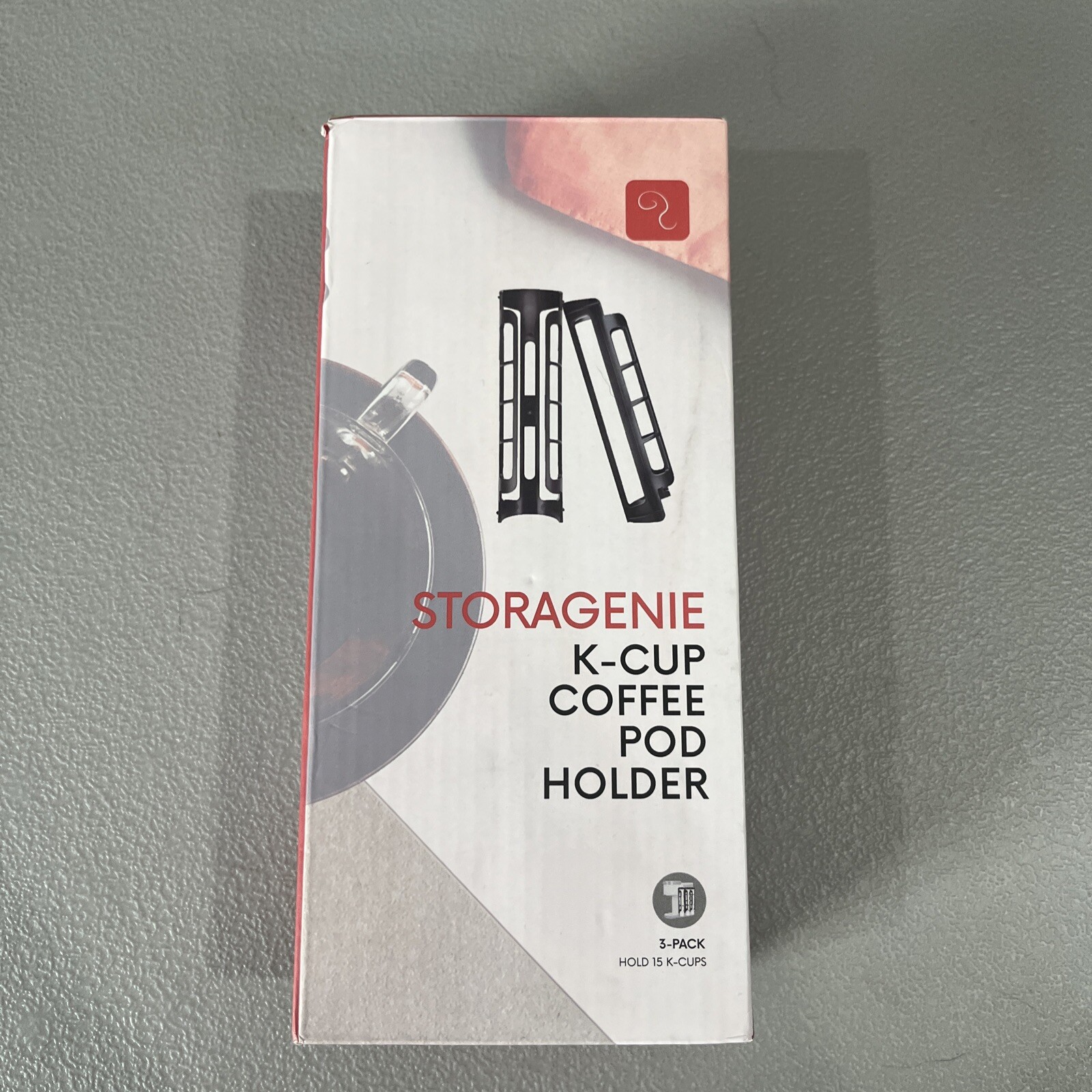 STORAGENIE Coffee Pod Holder for Keurig K-cup, 3 Rows/For 15 K Cups, Black