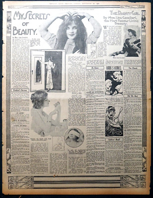 1911 Newspaper Page - My Secrets of Beauty by Italian Opera Star, Lina Cavalieri