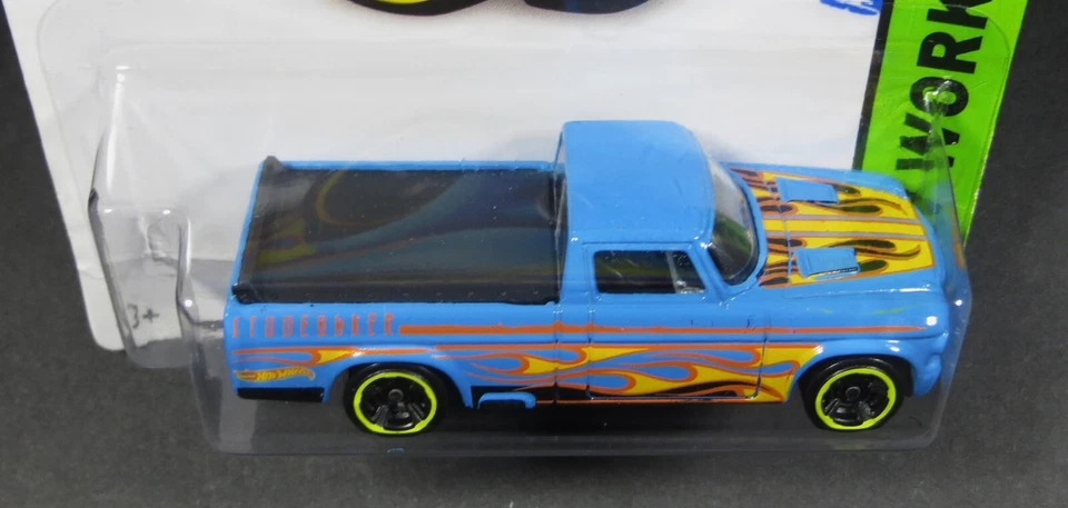 Hot Wheels Blue '63 Studebaker Champ Heat Fleet #214 HW8-031924 2015 Foto 3 de 4