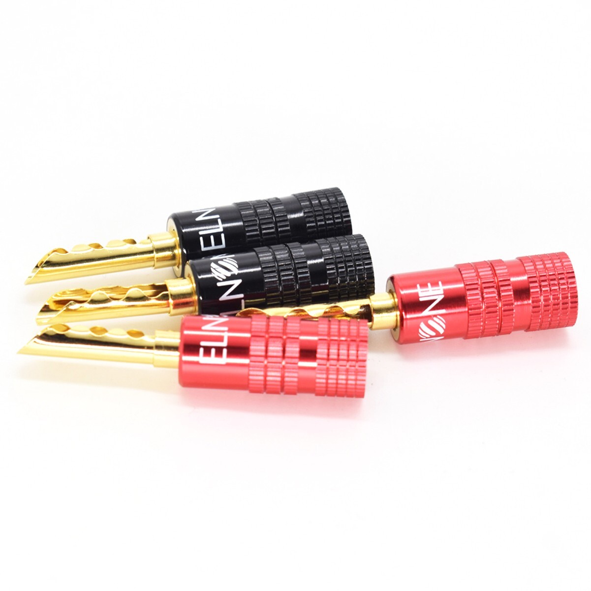 2pcs ELNONE Gold Plated Audio BFA Banana Plug Speaker Cable Connectors Screws