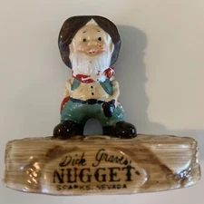 Vintage Dick Graves’ NUGGET Casino Sparks Nevada FIGURAL ashtray LAST CHANCE JOE