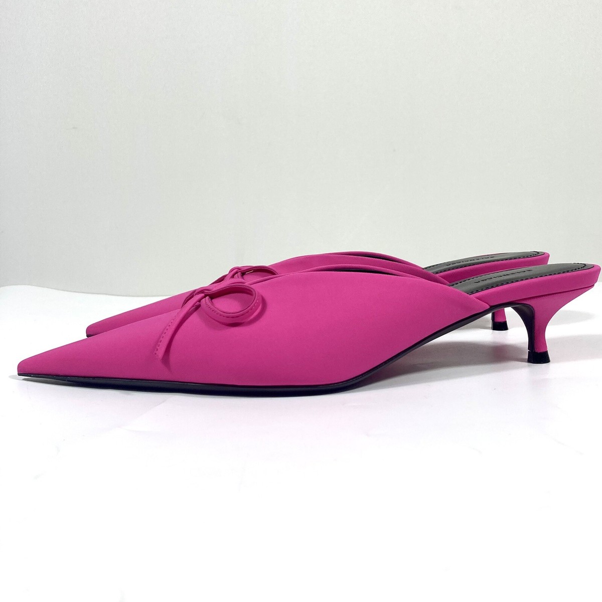 Balenciaga Knife Kitten Heel Pointed Toe Mule Pink 37 7 NEW | eBay