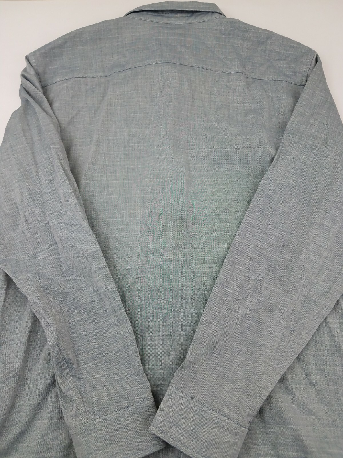 Oakley Blue Green Solid Chambray Long Sleeve Cott… - image 8