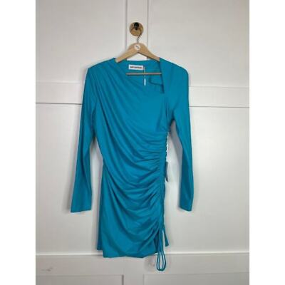 ruched stretch jersey mini dress Pickleball ruched stretch-jersey mini dress - bright blue