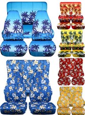 Front And Rear Hawaii Flower Palm Design Car Seat Covers Fits Wrangler Tj-yj-lj Front And Rear Hawaii Flower Palm Design Car Seat Covers Fits Wrangler Tj-yj-lj