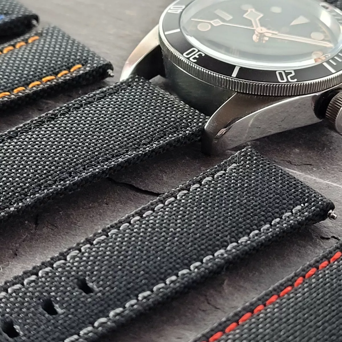 Canvas Watch Band / Strap Black | Crafted Canvas | Barton