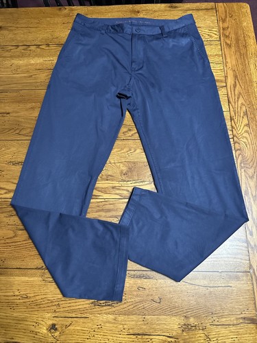 Rhone Pendlerhose schmale Passform flach vorne Stretch Chino marineblau Herren 34x32 B13