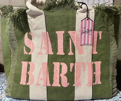 MC2 SAINT BARTH TASCHE Vanity grün rosa Logo Größe GROSS ORIGINAL