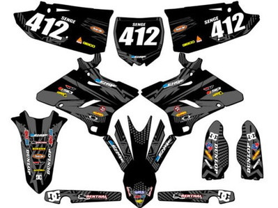 2008-2014 Für Polisport Restyle YZ 125 Mayhem Schwarz Senge Grafiken Set Compa