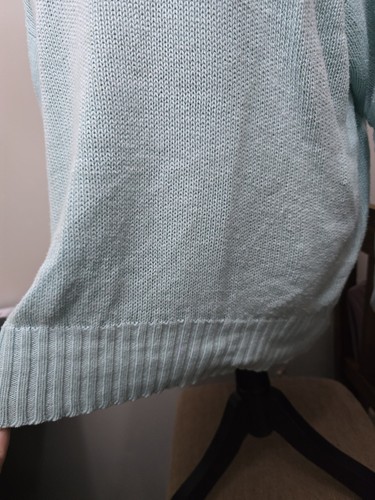 VTG Burberry’s Sky Blue Knit Mens Sz XL/46 Sweater Scotland 100% Cotton - Picture 9 of 23