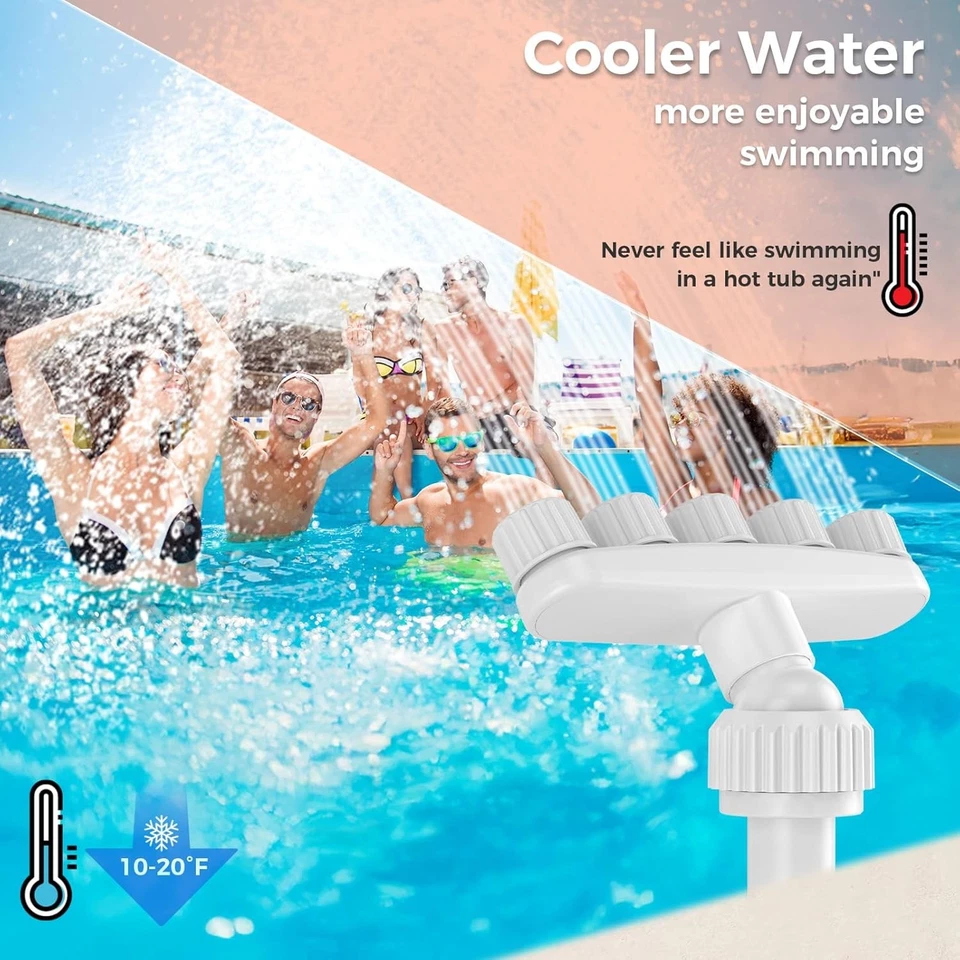 360°Adjustable Pool Fountain for Above Ground and Inground Pools,Five Nozzles Wa - Image 3 of 4