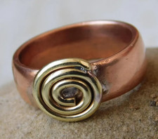 Solid Copper Brass Minimalist Healing Ring Handmade Unisex Thumb Ring