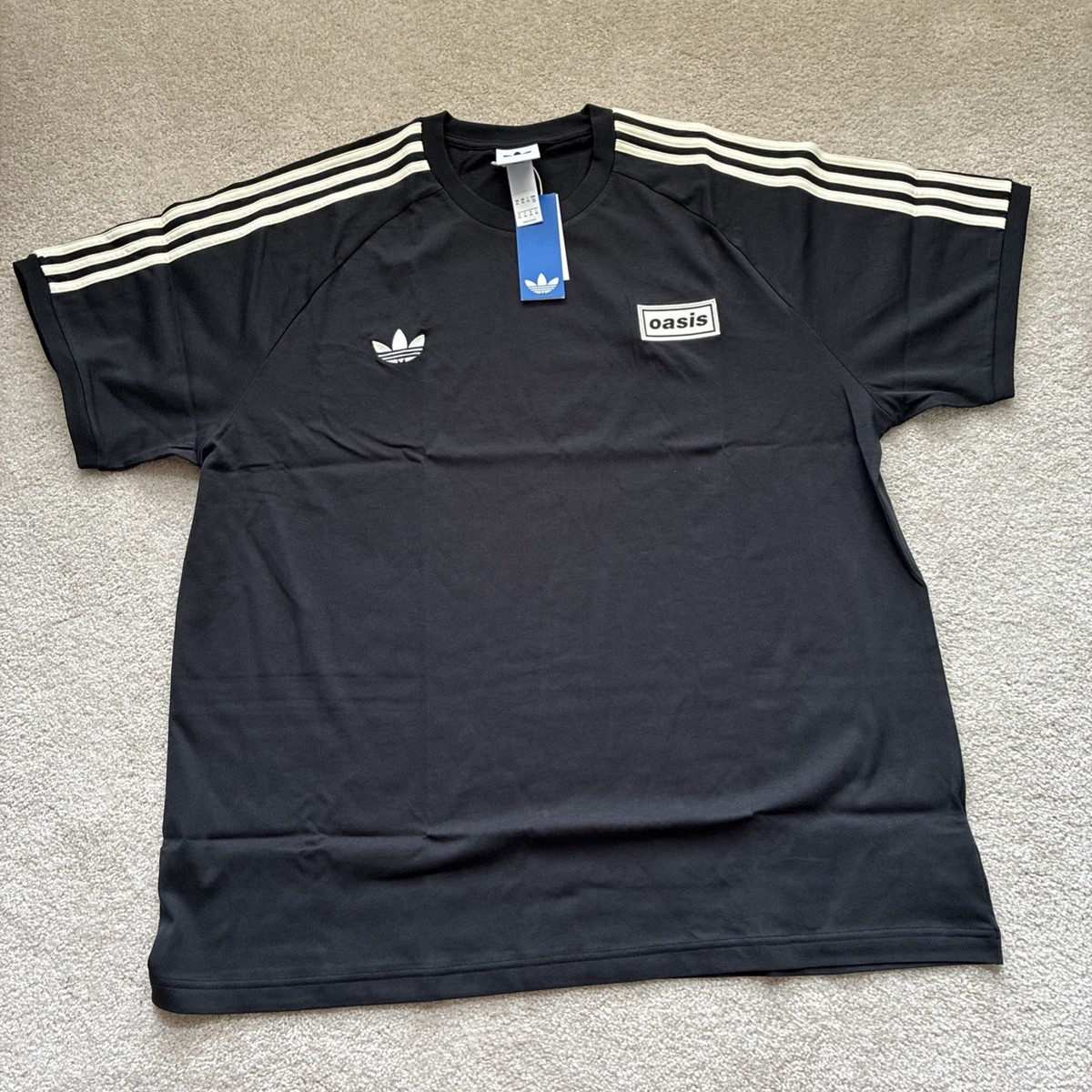 Adidas Originals Men's X Oasis TOUR 3-Stripes Tee Black 2XL XXL