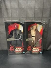 Star Wars EP 1 Phantom Menace 12" Figures, Inch Darth Maul + Qui-Gon 1998 Hasbro