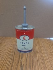 BIDON D'HUILE HUILIER PRATIQUE ESSO OVALE E CARTER 3 ONCES PLOMB TOP