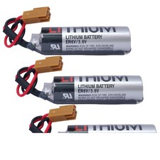 3Pack ER6V 3.6V 2400mAh PLC Battery With Plug for TOSHIBA ER6VC119B ER6VC119A