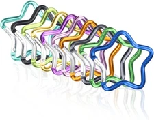 Star Shape Carabiner Clip Aluminum Spring Snap Random 10 Pcs Small