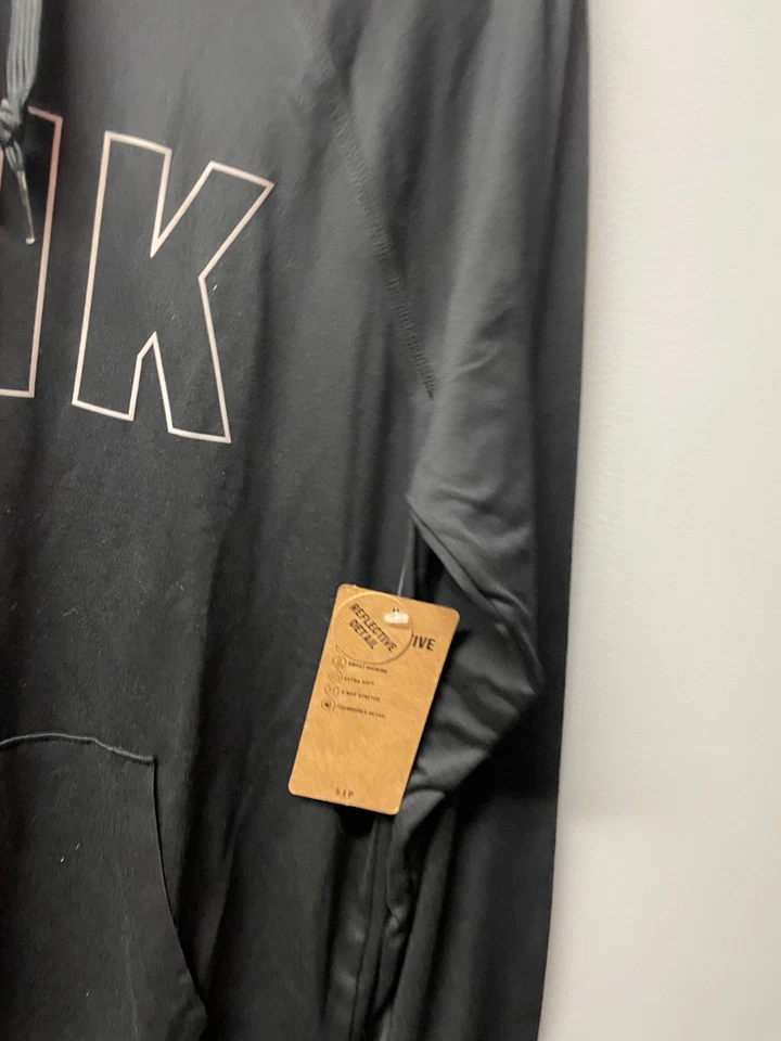 NWT Victoria'a Secret Pink Black Hoodie Pullover Sweatshirt - Size S - Image 2 of 4