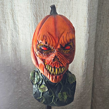Full Head Latex Pumpkin Mask Adult Unisex Halloween Orange/Black/Green 26294