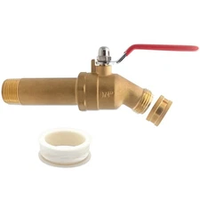Water Heater Drain Valve 3/4" MNPT Full Port - Brass Sediment Flush Valve wit...