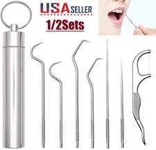 14  Stainless Steel Toothpicks Pocket Set Reusable Teeth Cleaning Kit Oral Care