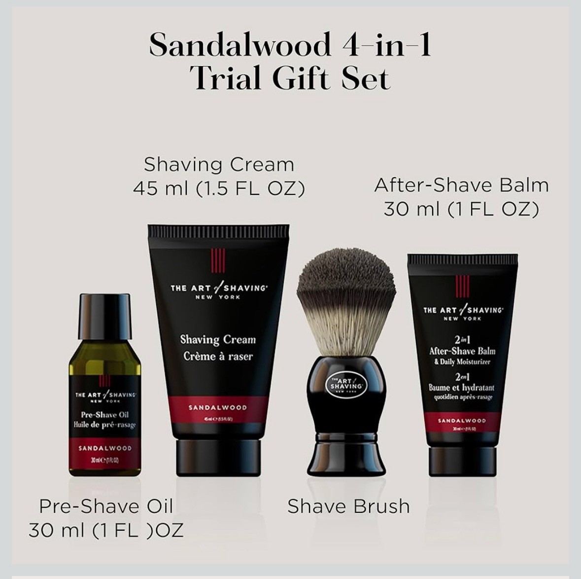 New The Art of Shaving the Gifted Groomer 4-Piece Kit Sandalwood
