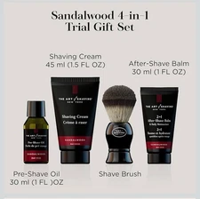 New The Art of Shaving the Gifted Groomer 4-Piece Kit Sandalwood