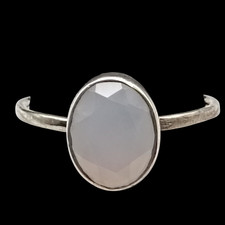 Faceted Rose Quartz Ring 925 Sterling Silver Dainty Stacking Ring Size 7.75