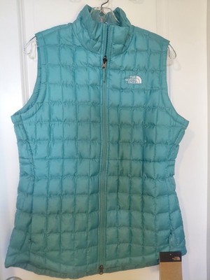 New THE NORTH FACE Women Thermoball Insulated Vest Insulated Bronze Green Medium