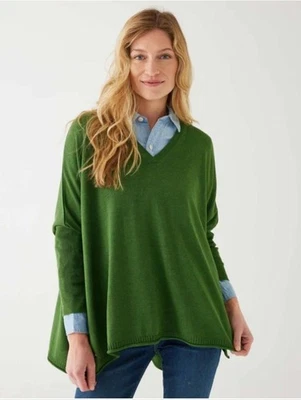NWT Mersea Wmn Catalina V-neck Sweater Emerald OS Quiet Luxury Norm Cozy Minimal - Image 1 of 4