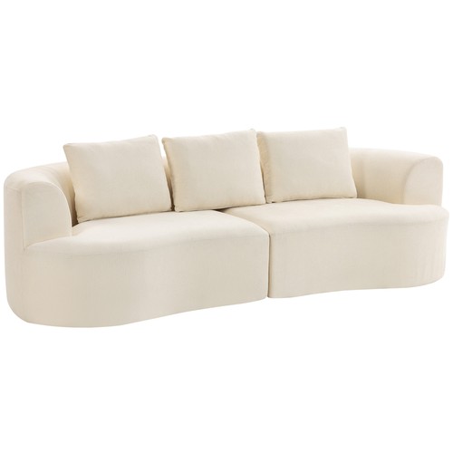 3-Sitzer Sofa, 260cm Cloud-Couch mit 3 Lendenkissen, Chenilleoptik, Refurbished - Bild 2 von 10