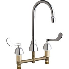 Chicago Faucet 786-E73XKABCP Gooseneck Sink Faucet Chrome Deck-mounted - New