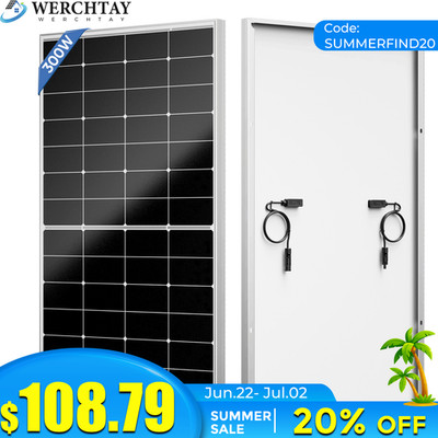 300W Mono Solar Panel High Efficiency Farm Home Shed Rooftop On/Off Grid