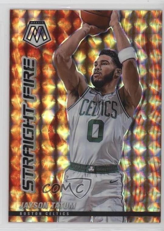 2020-21 Panini Mosaic Straight Fire Jayson Tatum #14 19js