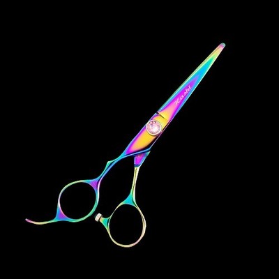 Kashi Left Hand CBL-520CR Cobalt Hair Cutting 5.5'' Rainbow Shears / Scissors