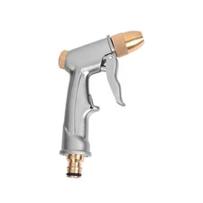 New Garden Hose Nozzle SprayerHeavy Duty Metal High Pressure Water Silver